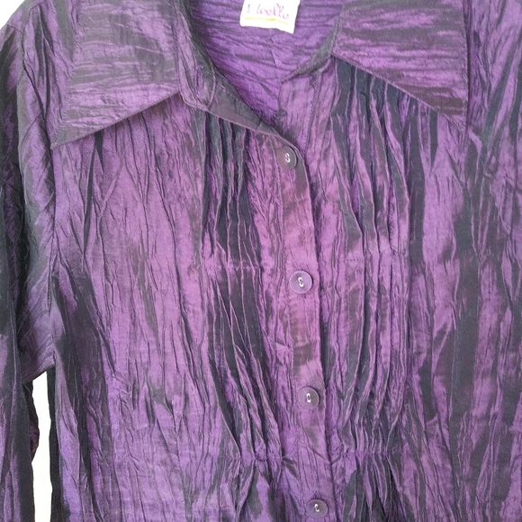 Purple Jacket Sz 12 / 14 Pleat & Back Belt Detail - Picture 4 of 6